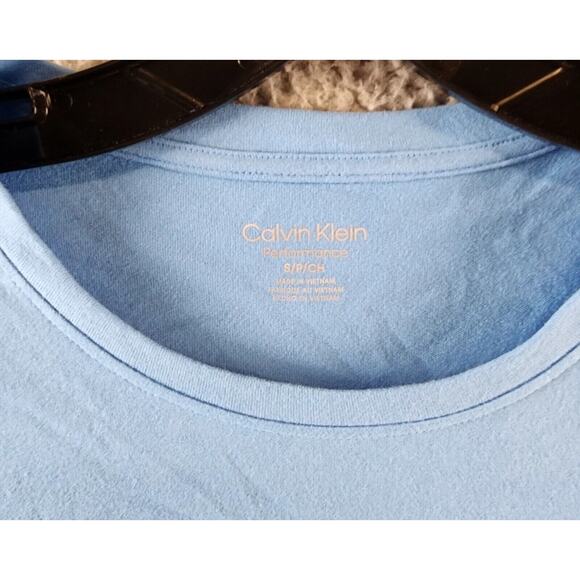 Calvin Klein Performance Embroidered-Logo Crewneck Tee Women's Small Azure Blue - Picture 5 of 5